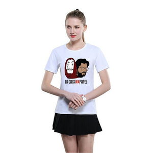 La Casa De Papel T Shirt Men Funny Cartoon Money Heist Tshirt House of Paper Kawaii Anime Bella Ciao Unisex Graphic Tees Male