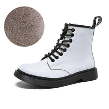 Load image into Gallery viewer, Soft Split Leather Women White Ankle Boots Motorcycle Boots Female Autumn Winter Shoes Woman Punk Motorcycle Boots 2020 Spring
