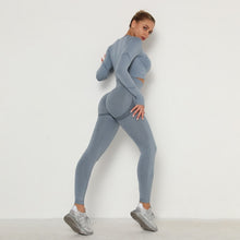 Load image into Gallery viewer, Seamless Women Sport Set For Gym Long Sleeve Top High Waist Belly Control Leggings Clothes Seamless Sport Suit Sexy Booty Girls
