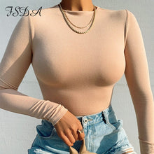 Load image into Gallery viewer, FSDA Long Sleeve Knitted Skinny Bodysuit Women Winter Autumn Winter Solid Square Collar White Black Casual Body Top Jumpsuit
